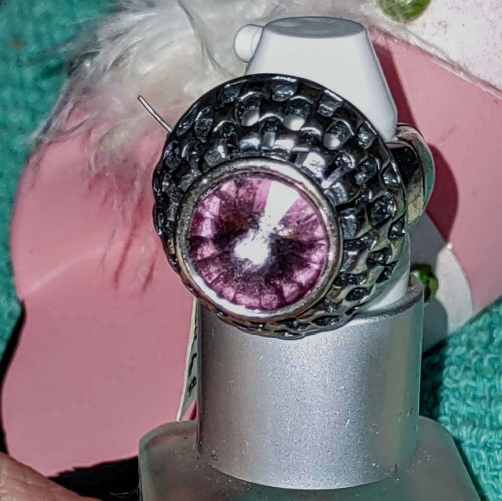 Purple Amethyst Rivoli Gemstone Ring